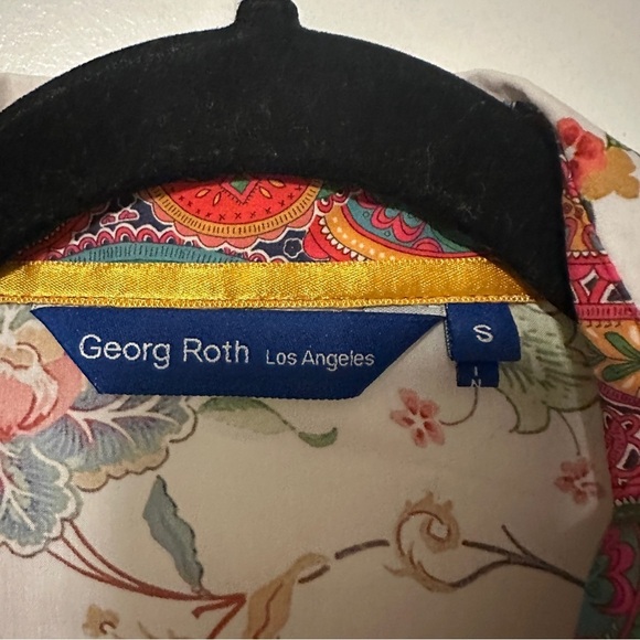 GEORG ROTH Los Angeles white floral print cotton Button up Shirt Size small - Picture 2 of 9